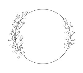 Floral circular frame