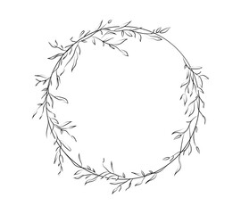 Floral circular frame