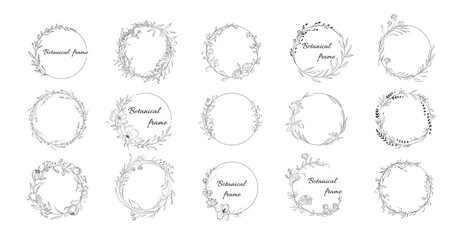 Floral circular frame set