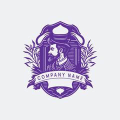 Male mascot retro illustration, vintage logo