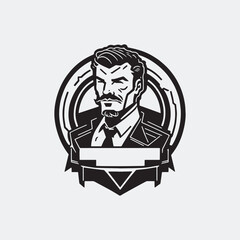 Male mascot retro illustration, vintage logo