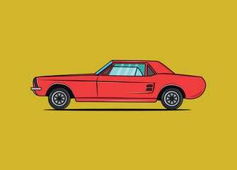 Classic muscle retro car illustration
