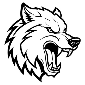 vector dangerous wolf, wolf logo