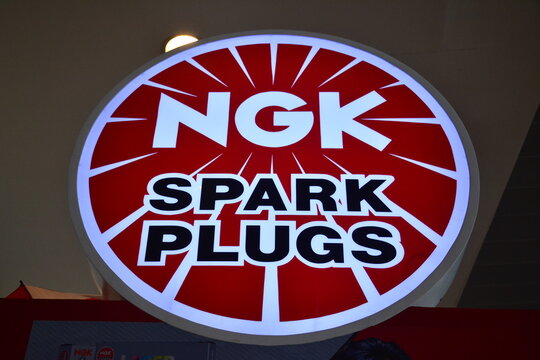Ngk spark plugs booth signage at Inside racing bike festival in Pasay, Philippines