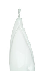 Daily Milk white lotion droplet fly splashing. Milk cream pour float to mid air. Moisturizer lotion explosion spill. White background isolated high speed shutter freeze