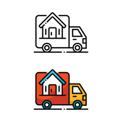Delivery home icon design in two variation color