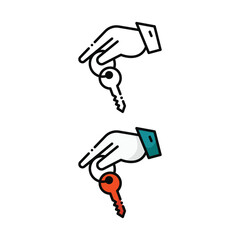Give key home icon design in two variation color