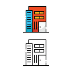 Building icon design in two variation color