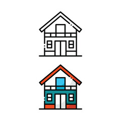Home icon design in two variation color