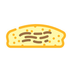 bacon bun food meal color icon vector. bacon bun food meal sign. isolated symbol illustration