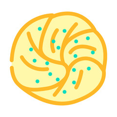 pesto bun food meal color icon vector. pesto bun food meal sign. isolated symbol illustration