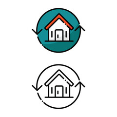 Recovery home icon design in two variation color