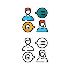 Negotiation home promotion icon design in two variation color