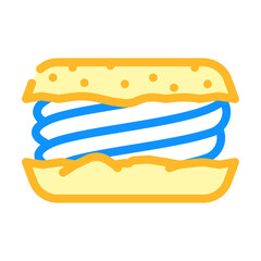 almond bun food meal color icon vector. almond bun food meal sign. isolated symbol illustration