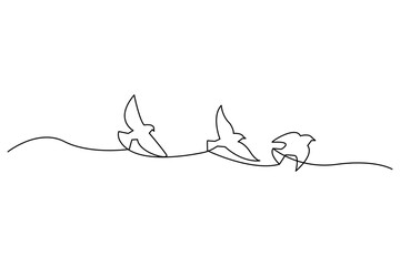 continuous line drawing of flying up dove. Bird symbol of peace and freedom. stock image.