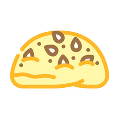 Fototapeta premium nut bun food meal color icon vector. nut bun food meal sign. isolated symbol illustration