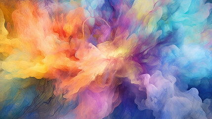Obraz na płótnie Canvas Watercolor Smoke Textured Background Colorful Pastel Illustration Generative AI
