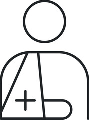 Broken arm line icon