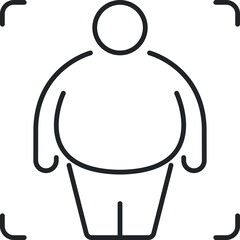 Fat man line icon