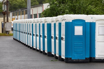 Toilets installed at a public event