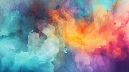 Papier Peint photo autocollant Mélange de couleurs Watercolor Smoke Textured Background Colorful Pastel Illustration Generative AI