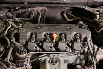 Car engine detail, Honda Accord engine bay