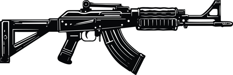 Assault Rifle Gun Isolated image for t-shirt 