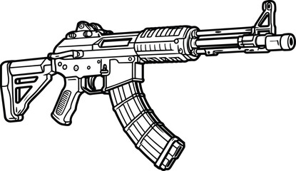 Assault Rifle Gun Isolated image for t-shirt 