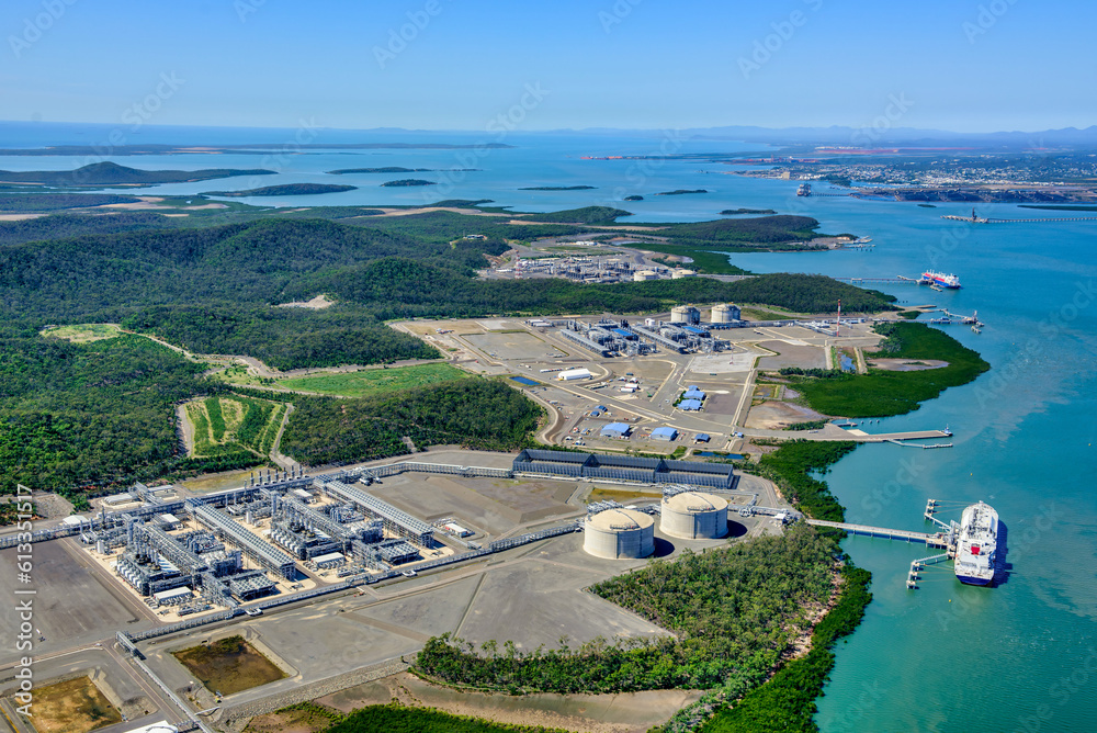 Wall mural Liquified natural gas plants on Curtis Island, Queensland