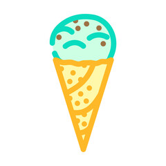 mint chocolate chip ice cream food snack color icon vector. mint chocolate chip ice cream food snack sign. isolated symbol illustration