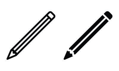 Pencil icon with outline and glyph style.