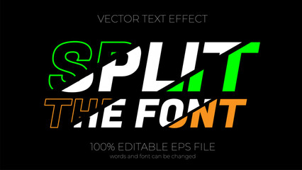 Split editable text effect style, EPS editable text effect