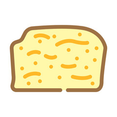 banana bread slice food snack color icon vector. banana bread slice food snack sign. isolated symbol illustration