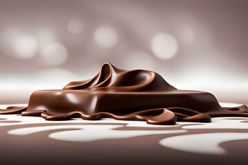 chocolate on white background created using AI Generative Technology
