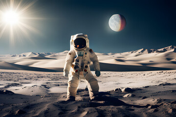 astronaut landing on moon  created using AI Generative Technology
