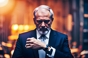 A fictional person, old man in a business suit, businessman created using AI Generative Technology	
