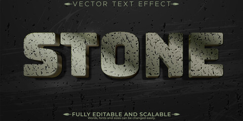 Stone text effect, editable rock and crack text style © QuillArtistry