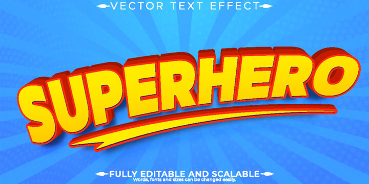 Superhero text effect, editable cartoon and comic text style