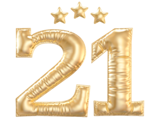 21 year anniversary number Gold