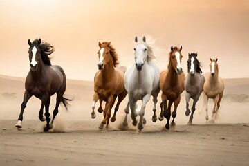 two horses in the desert