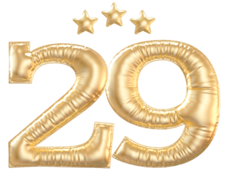 29 year anniversary number Gold