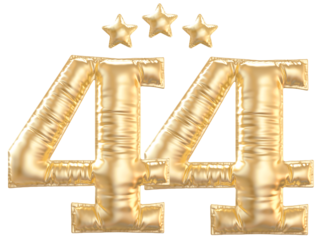 44 year anniversary number Gold