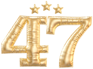 47 year anniversary number Gold