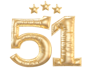 51 year anniversary number Gold