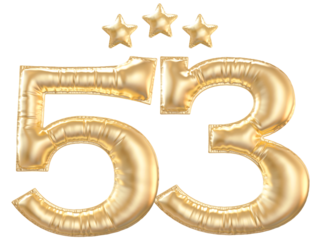 53 year anniversary number Gold