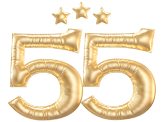 55 year anniversary number Gold