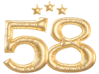 58 year anniversary number Gold