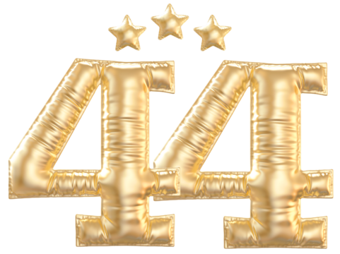 44 year anniversary number Gold