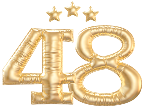 48 year anniversary number Gold