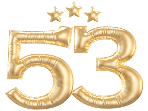 53 year anniversary number Gold